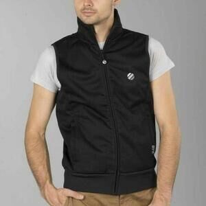 UFC Mens 2XL MMA Soft Shell Vest Jacket Black Sleeveless Pockets Zip Front NEW